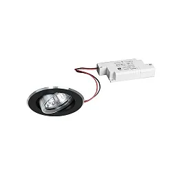 Luminaria empotrable IP20, brillante, negro, transparente 6W 680lm 3000K 20-40° 20-40° CRI 80-89