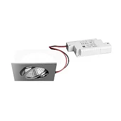 Luz downlight cuadrado, regulable IP65, cromo regulable