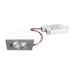 Luz downlight cuadrado, regulable IP65, aluminio mate regulable