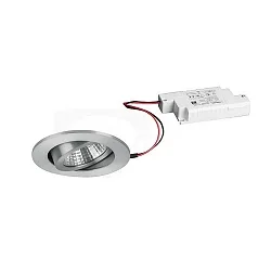 Luz downlight redondo, regulable IP20, aluminio mate regulable