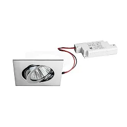 Luz downlight angular, regulable IP20, cromo regulable