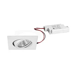 Luz downlight angular, regulable IP20, blanco regulable