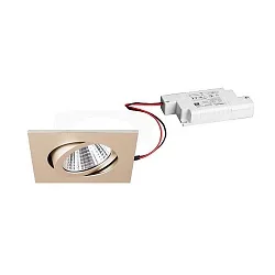 Luz downlight angular, regulable IP20, champán regulable