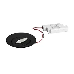 Luminaria empotrable redondo, giratorio IP20, negro regulable 6W 460lm 1800-3000K 20-40° 20-40° CRI 80-89