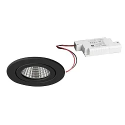 Luminaria empotrable ITANSA R BB15 redondo, rígido LED IP54, negro regulable 6W 680lm 3000K 20-40° 20-40° CRI 80-89