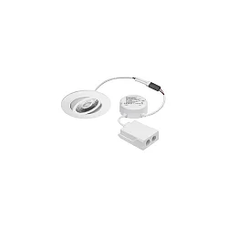 Luminaria empotrable ABACO ROUND PHASE giratorio, Dim-To-Warm IP44, blanco mate regulable 8W 530lm 1800-3000K 36° 36° CRI > 90