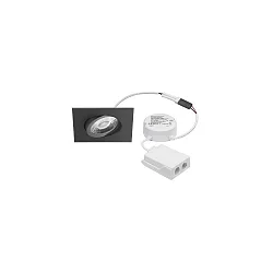 Luminaria empotrable ABACO SQUARE PHASE giratorio, Dim-To-Warm IP44, negro mate regulable 8W 530lm 1800-3000K 36° 36° CRI > 90
