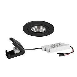 Luminaria empotrable ITANSA R BB15 redondo LED IP54, negro mate regulable 6W 680lm 3000K 20-40° 20-40° CRI 80-89