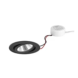 Luminaria empotrable redondo, giratorio IP20, negro regulable 6W 640lm 3000K 20-40° 20-40° CRI 80-89