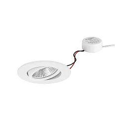 recessed luminaire IP65, glossy, white  7W 620lm 3000K 20-40° 20-40° CRI 80-89