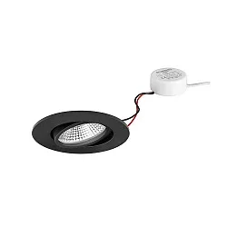 Luminaria empotrable IP65, brillante, negro  7W 620lm 3000K 20-40° 20-40° CRI 80-89