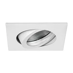 Recessed loudspeaker 3/4W, 20 Ohm, square, DA Ø 6.8cm, IP20, swivelling, white