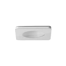 Recessed downlight cover UP for MR16 LED module max. 14W, IP44, square, alu / decor glass, excl. driver, fixed, white / clear