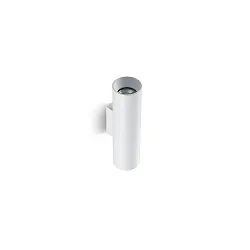 wall luminaire TOMEK up / down, 2 flames, round GU10 IP20, white matt dimmable