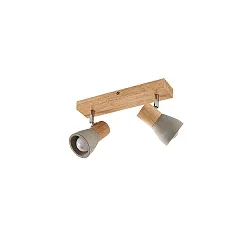 ceiling luminaire BOLORIA 2 flames, adjustable E14 IP20, light wood dimmable