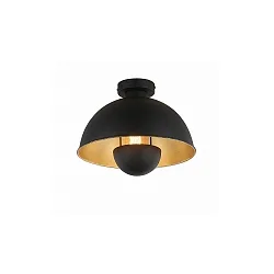 ceiling luminaire PIERIS Ø 31CM 1 flame, round E27 IP20, black matt dimmable