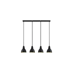Luminaria colgante DAPHNE de 4 llamas E27 IP20, negro mate regulable