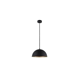 Luminaria colgante NOGATA de 1 llama, semicircular E27 IP20, negro mate regulable