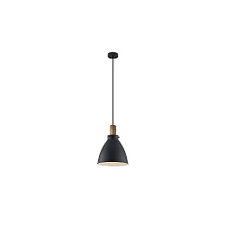 Luminaria colgante BRENTHIS de 1 llama E27 IP20, madera, negro regulable
