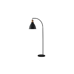 Luminaria de pedestal BRENTHIS abajo, rígido E27 IP20, madera, negro 