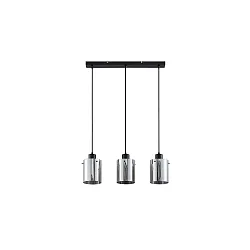 Luminaria colgante MURRAY de 3 llamas, cilíndrico E27 IP20, negro mate regulable