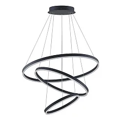 pendant luminaire GRAHAM 3-fold, ring shape IP20, black matt dimmable