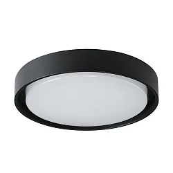LED wall / ceiling luminaire, round, Ø 25cm, 230V AC, 14W 3000K 1210lm 110°, structured black
