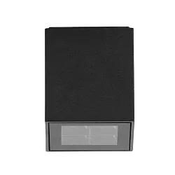 Outdoor LED ceiling luminaire BLOKK, square, IP54, 10W 3000K 740lm 30°, structured graphite