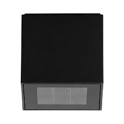 Outdoor LED ceiling luminaire BLOKK, square, IP54, 22W 3000K 2030lm 30°, structured graphite