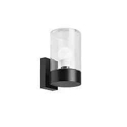 Luminaria de pared para exteriores COOQUEE E27 IP65, negro, transparente regulable