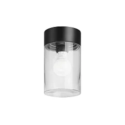outdoor ceiling luminaire COOQUEE round E27 IP65, black, transparent 