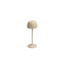 Lámpara de mesa a pilas ROSS IP54, color arenoso regulable