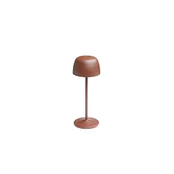Lámpara de mesa a pilas ROSS IP54, marrón regulable