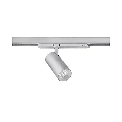 Foco trifásico TRAXX MIDI redondo, giratorio IP20, plata regulable