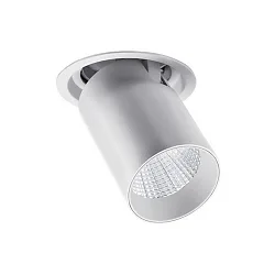 Foco TRAXX MAXI redondo, giratorio, giratorio, conmutable LED IP20, plata 