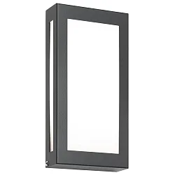 Outdoor LED wall luminaire flat, 28 x 14cm, IP44, 12W 3000K, stainless steel / opal glass, anthracite