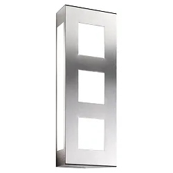 Luminaria de pared para exteriores AQUA TRILO 3 veces, angular E27 IP44, acero inoxidable