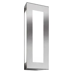 Luminaria de pared para exteriores TRAPEZ simple, angular E27 IP44, acero inoxidable