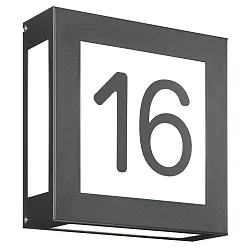 Número de casa iluminado AQUA LEGENDO doble E27 IP44, antracita