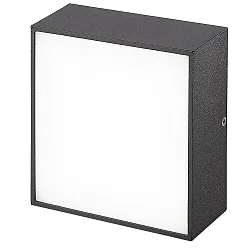Outdoor LED wall or ceiling luminaire, IP65, square, anthracite, 14 x 14cm