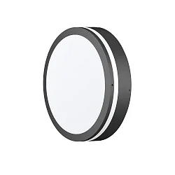 Luminaria de pared para exteriores redondo, CCT Switch, con anillo decorativo IP65, antracita
