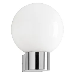 Outdoor wall luminaire AQUA BALL, IP44, E27, stainless steel / opal glass