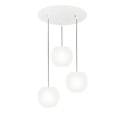 pendant luminaire ACAI 16 3 flames, round E27 IP20, mat, opal white dimmable