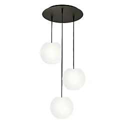 Luminaria colgante ACAI 21 de 3 llamas, redondo E27 IP20, mate, blanco opalino regulable