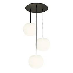 Luminaria colgante ACAI 26 de 3 llamas, redondo E27 IP20, mate, blanco opalino regulable