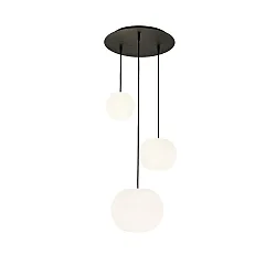 Luminaria colgante ACAI 16|21|26 de 3 llamas, redondo E27 IP20, mate, blanco opalino regulable