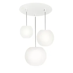 Luminaria colgante ACAI 16|21|26 de 3 llamas, redondo E27 IP20, mate, blanco opalino regulable