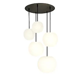 Luminaria colgante ACAI 16|21|26 de 5 llamas, redondo E27 IP20, mate, blanco opalino regulable
