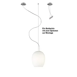 Luminaria colgante ANUA de 1 llama E27 IP20, aluminio cepillado, mate, blanco opalino regulable