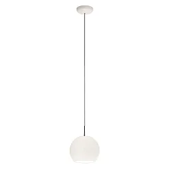 Luminaria colgante BALL E27 IP20, mate, blanco opalino regulable
